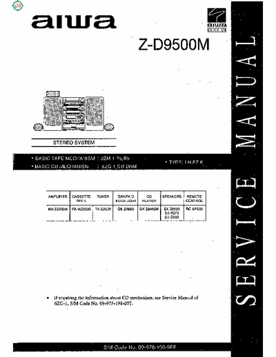 AIWA Z-D9500M Schematic diagram